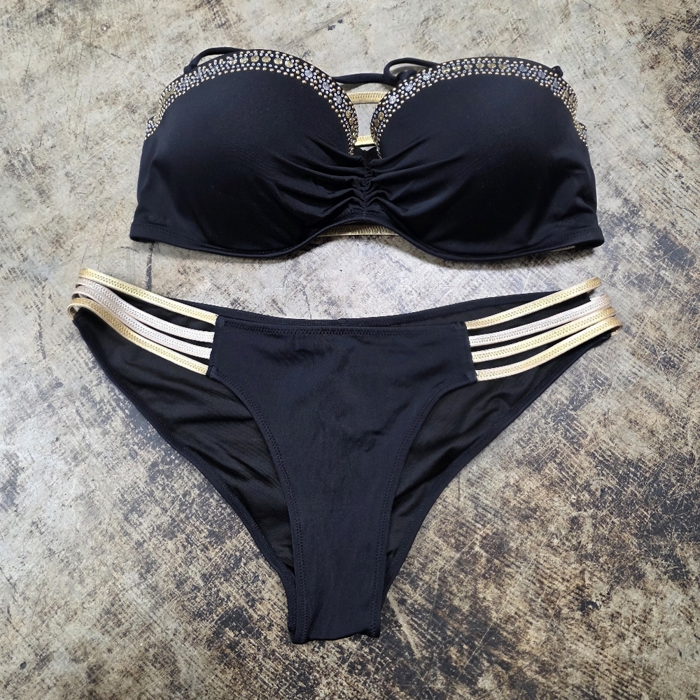 Vintage Y2k Victoria Secret Bikini Sz Med Bottom 36d Top